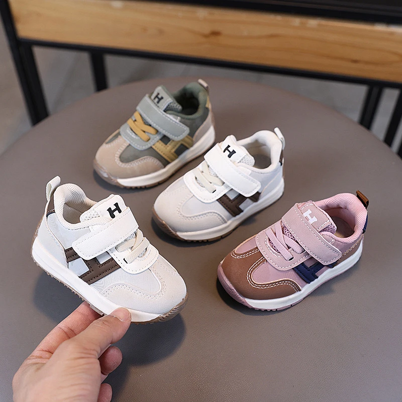 男童运动鞋春秋新款女童鞋子轻便皮面男宝宝学步鞋透气小童跑步鞋