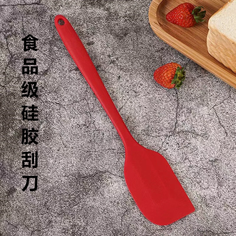耐高温硅胶刮刀蛋糕奶油一体式大红色硅胶铲家用烘焙工具