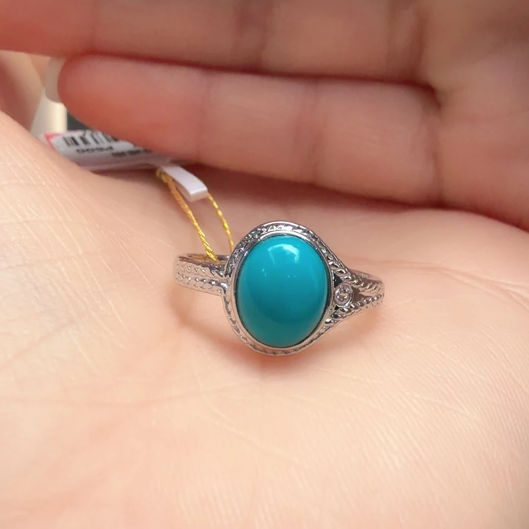 绿松石银S925镶嵌戒指
