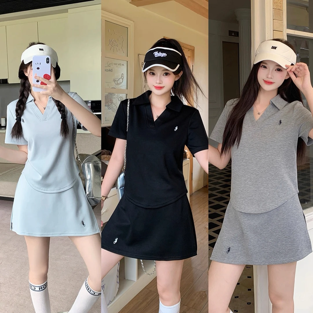 大码女装胖mm夏新款2025时尚百搭减龄短袖上衣显瘦休闲短裙两件套