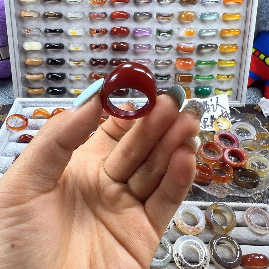 玛瑙/玉髓未镶嵌戒指A13不退换18.2港18