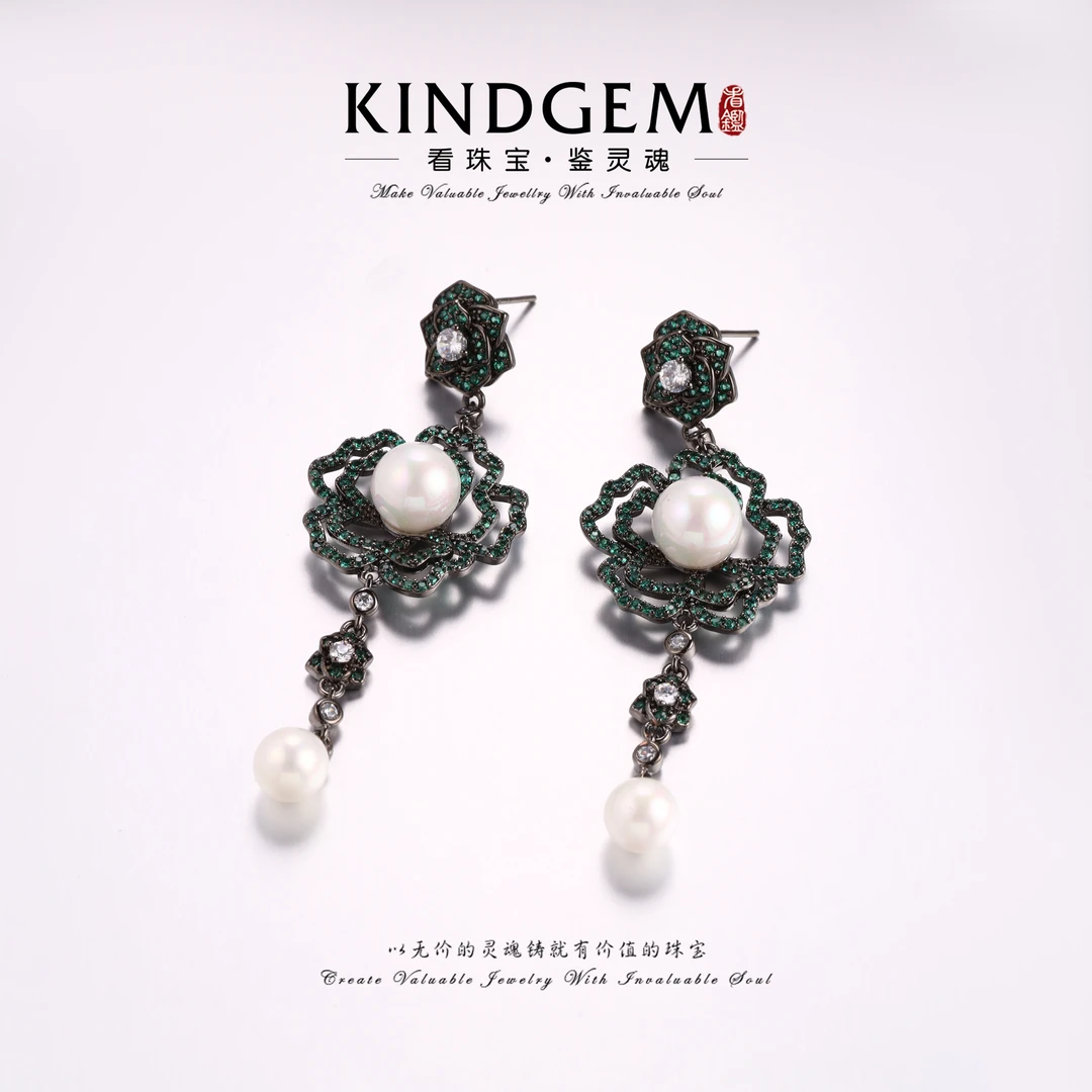 铜合金锆石耳饰 气质轻奢百搭时尚耳环C-33134