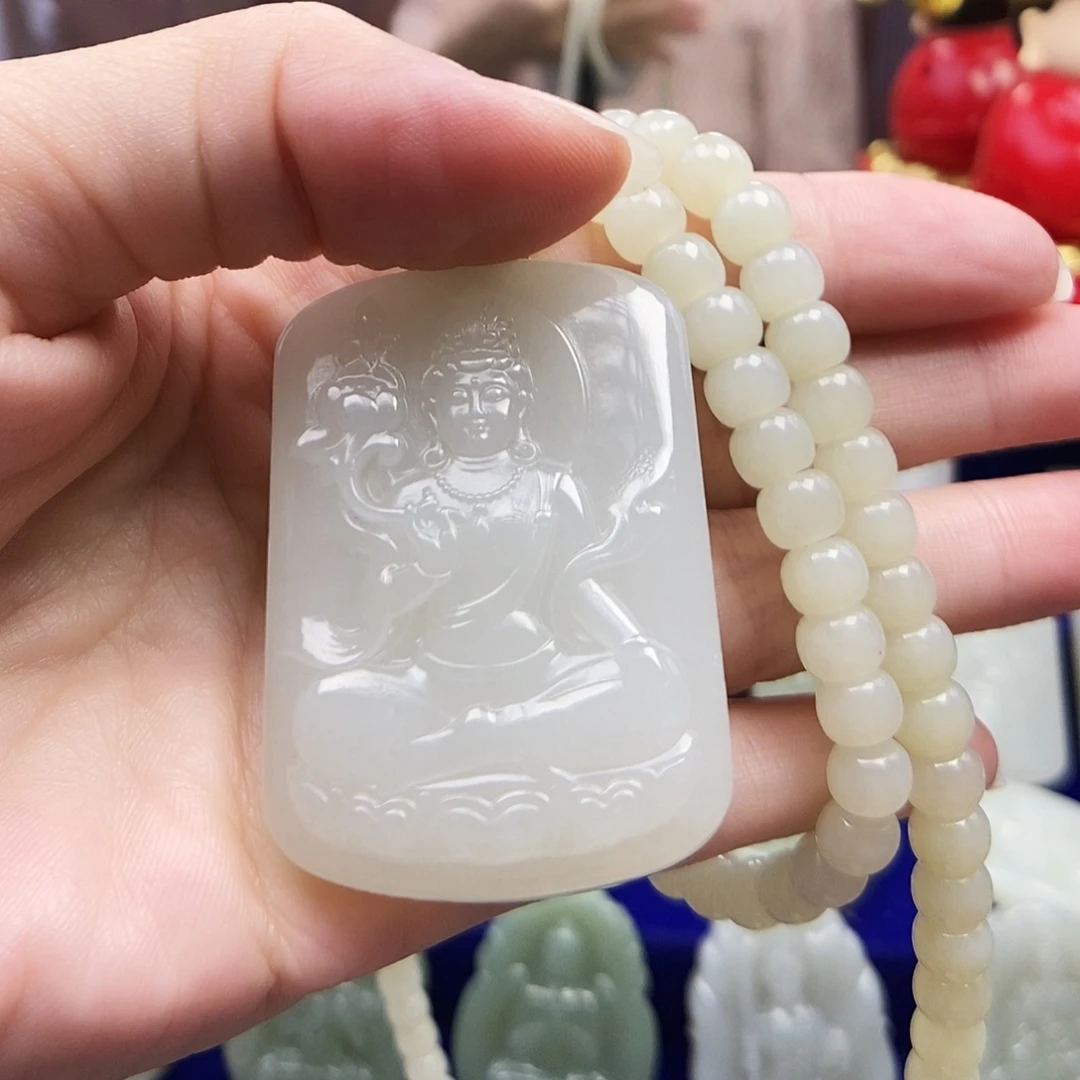 和田玉未镶嵌颈饰003观音