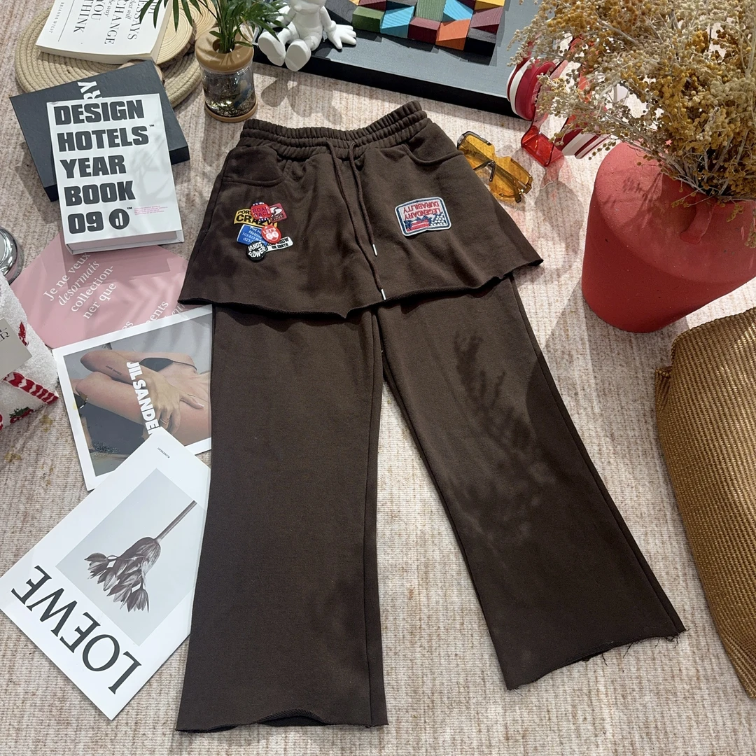 2025秋季新款韩版百搭纯色阔腿休闲裤4971