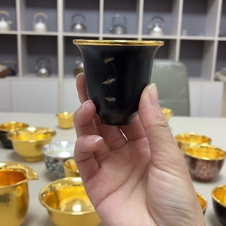 20号李小鹤铁包金足金1.5克闻香杯50毫升