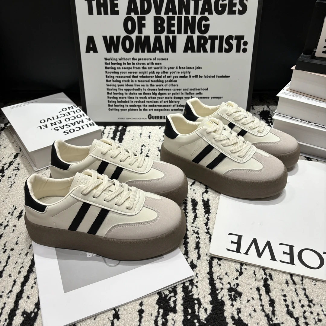 【单里】增高4公分厚底德训鞋2025秋冬爆款小白鞋韩版复古板鞋低帮