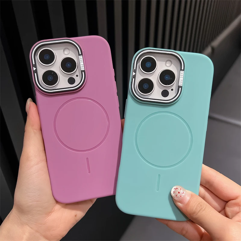 镜头支架iPhone16手机壳新款适用苹果12/13/14/15promax硅胶磁吸