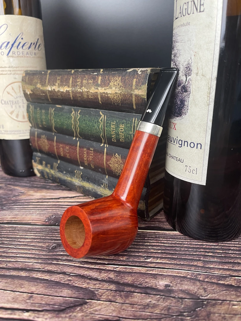 意大利白胡子限量手工石楠木烟斗宽银圈男士礼品