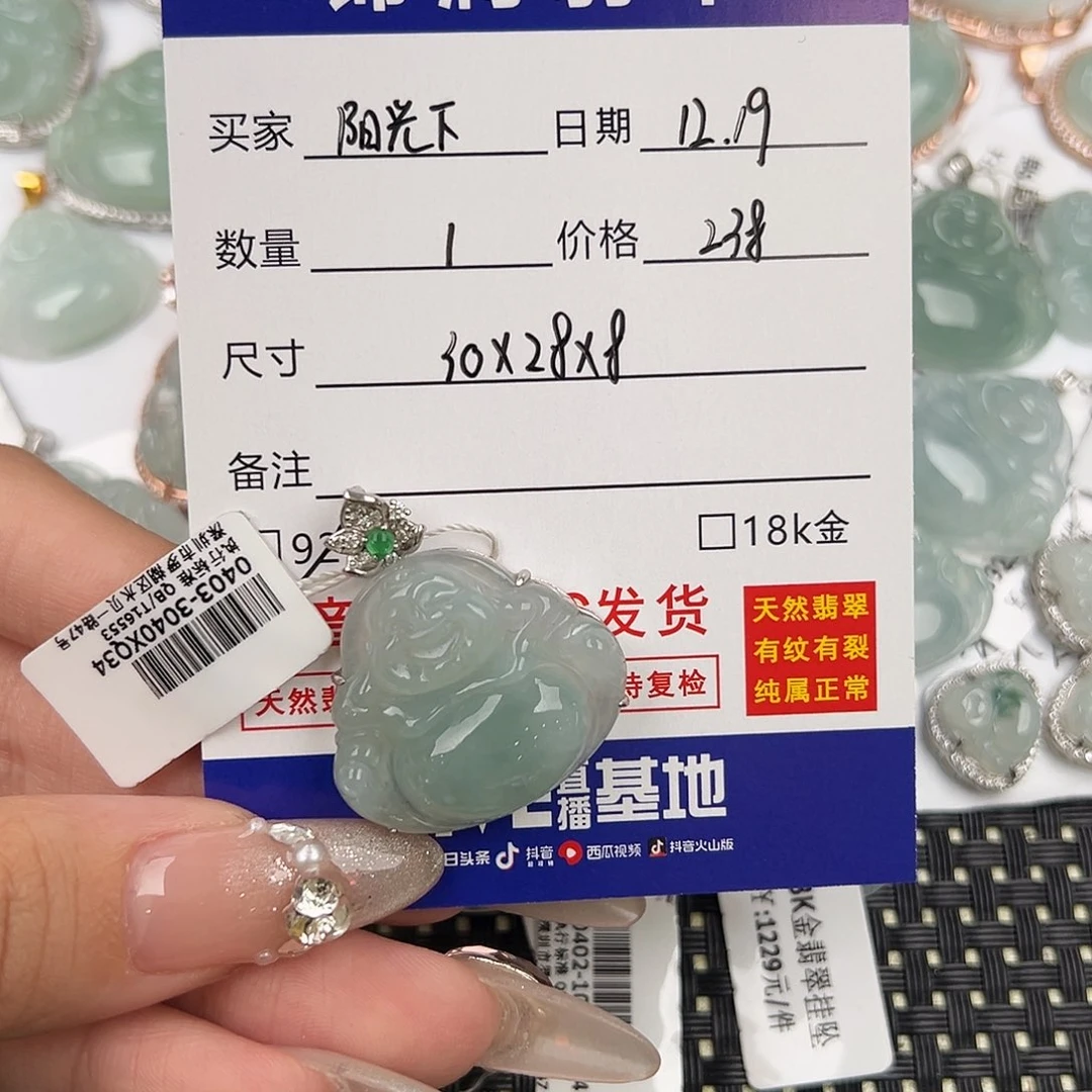 阳***沫翡翠银S925镶嵌颈饰