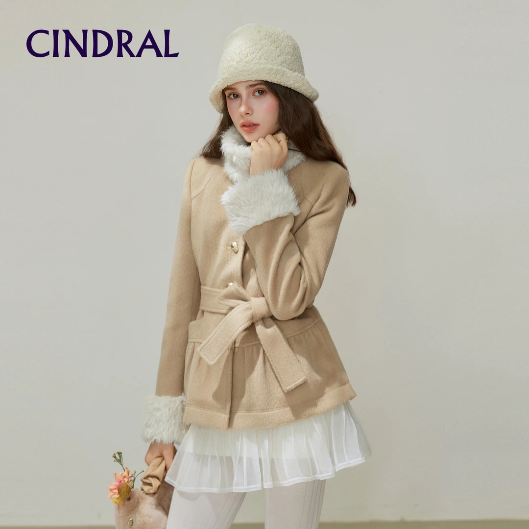 【熙地】时尚极简风百搭清新可爱毛呢冬季甜美短外套 C85DM0633K