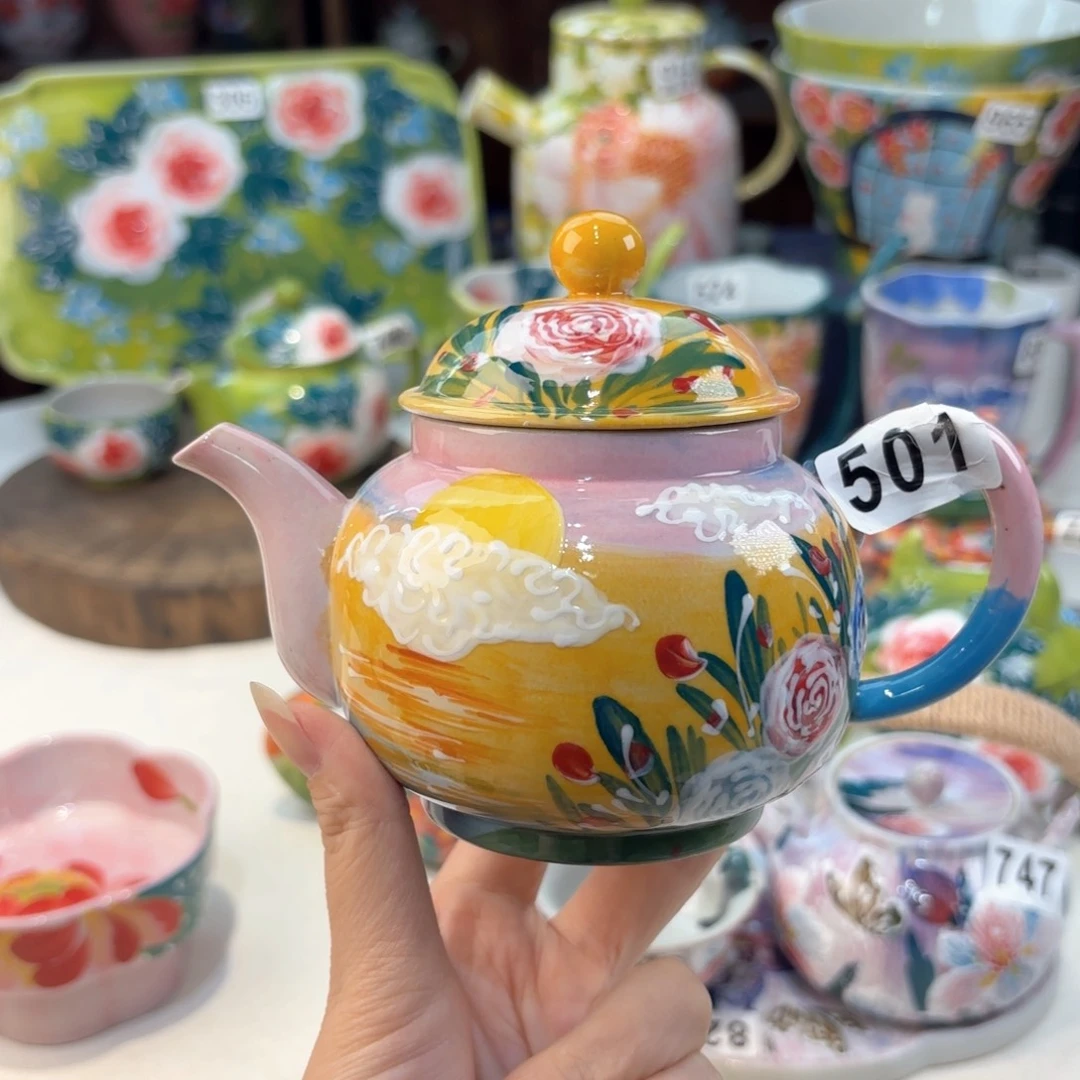 景德镇手绘高温釉下彩陶瓷茶具