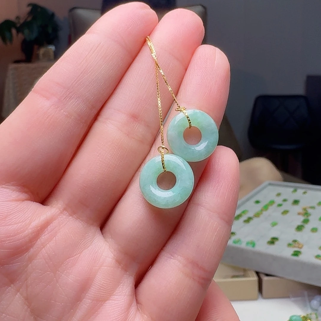 翡翠银S925镶嵌耳饰多样性发货其一