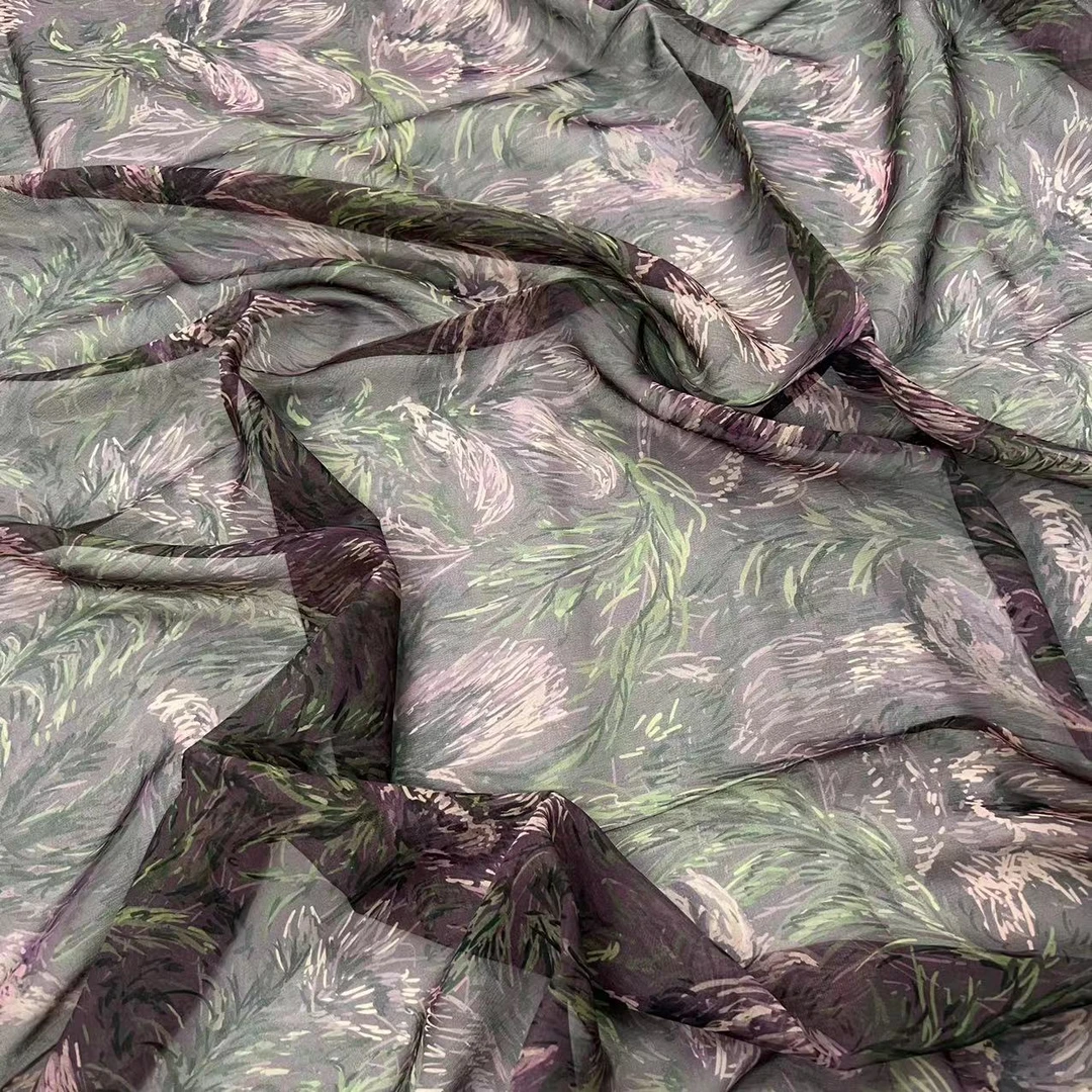 110帛罗纱方巾- 紫韵年华 106cm纱巾