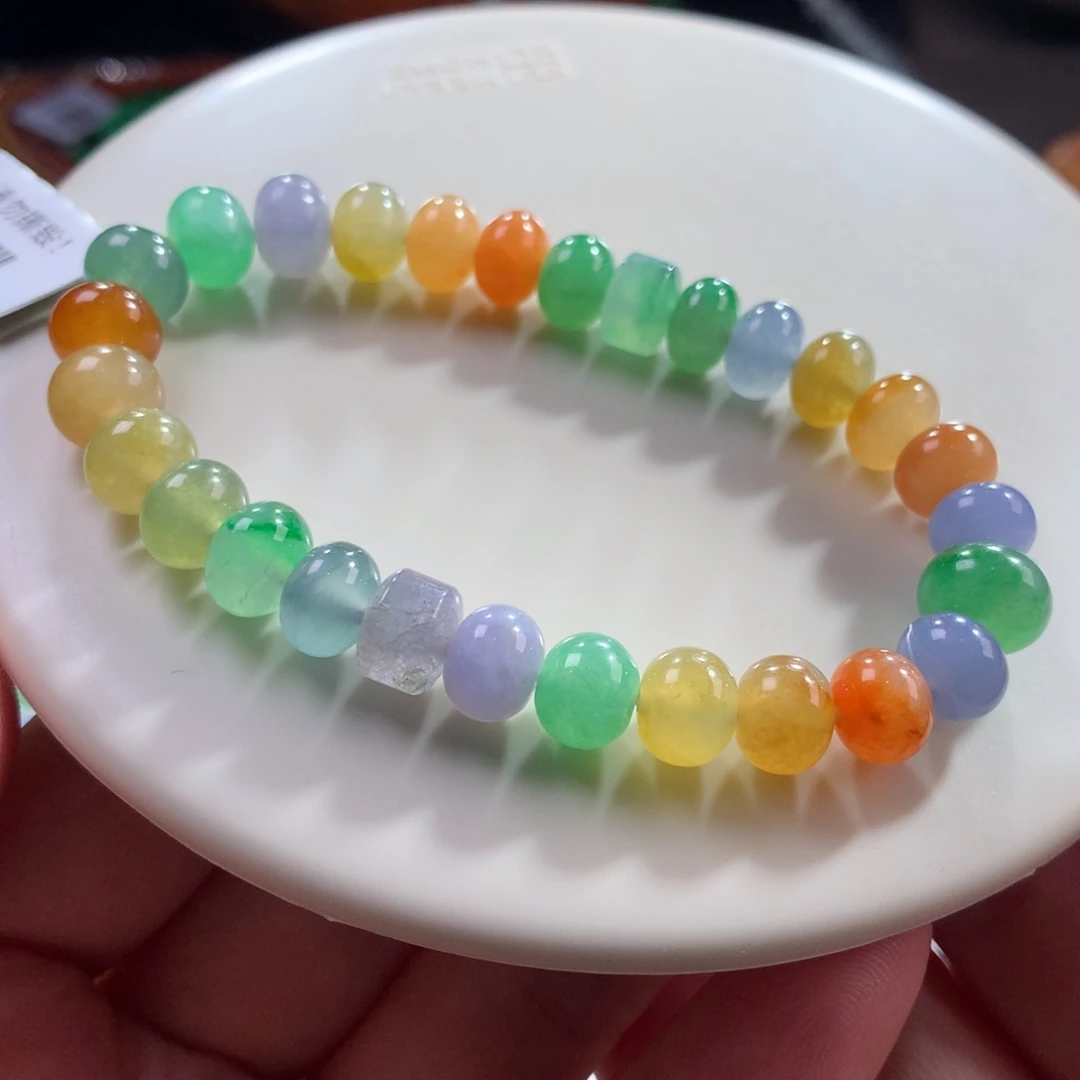翡翠未镶嵌手链热门款•冰胶底艳彩彩虹糖果缤纷卡8.10～9.70+