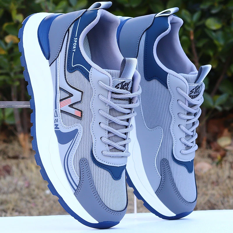 网面运动男鞋子春秋男款网鞋防滑耐磨青年学生跑鞋透气防臭老爹鞋