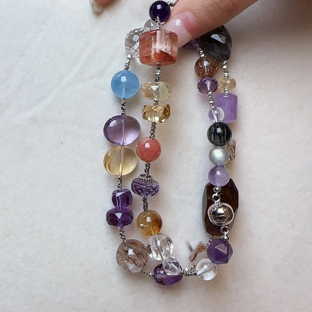 水晶手链未镶嵌?**。大气上档次