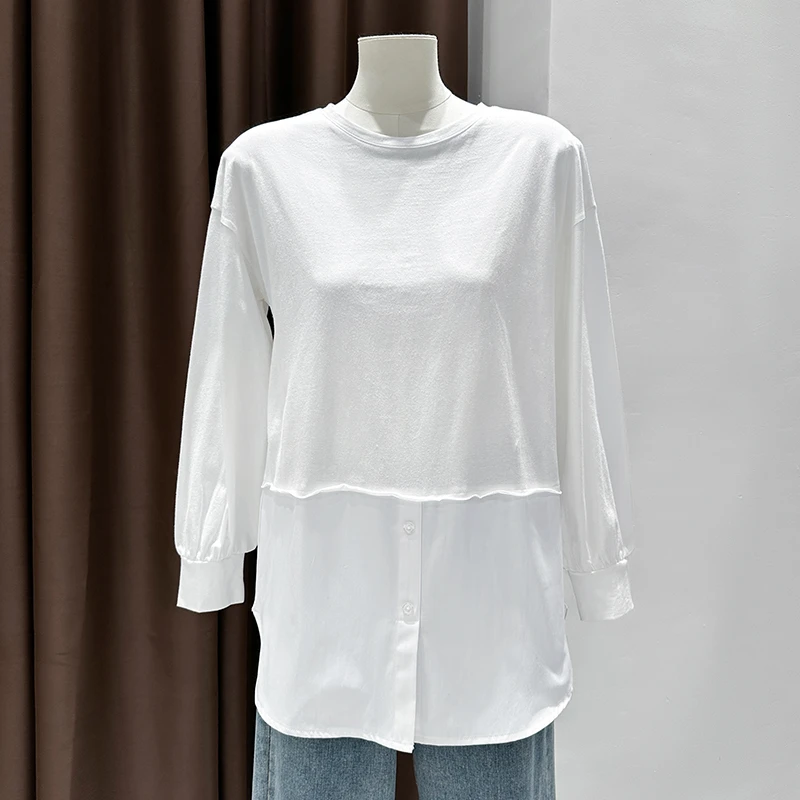 白色搭配毛衣内搭针织圆领T恤上衣女春季2025新款爆款打底衫小衫