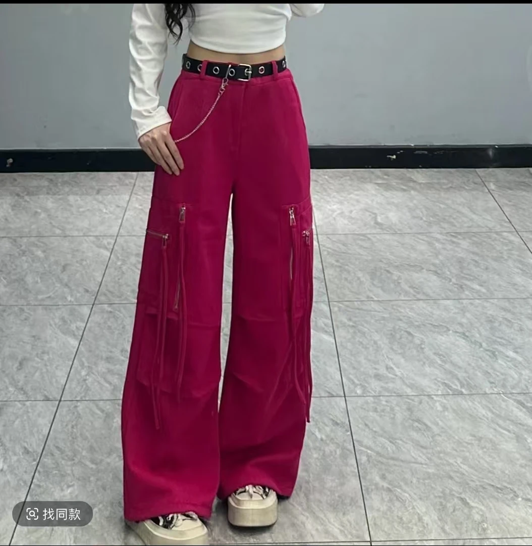 秋冬新款复合棉宽松休闲直筒工装裤百搭#2593（送腰带）