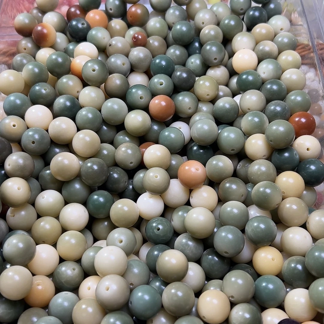 白玉菩提吊坠20颗卡17/18左右青提圆瑕疵