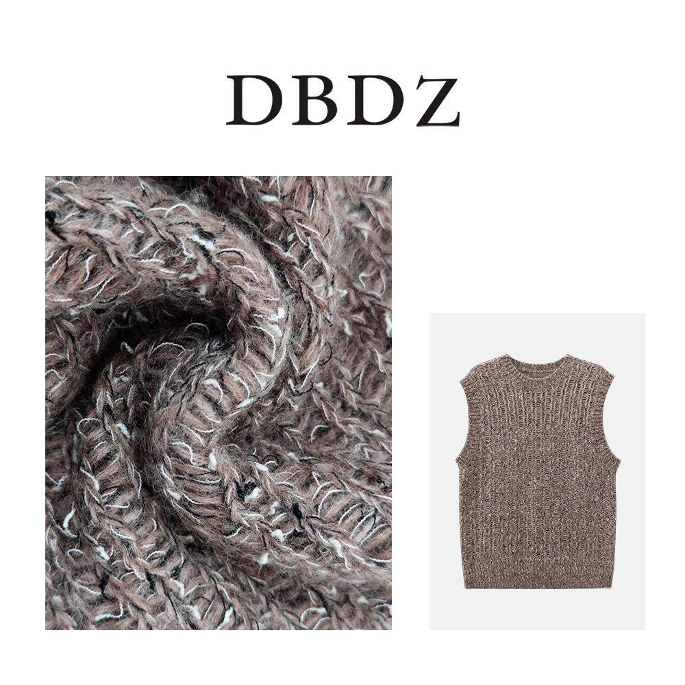 【李十一LISHIYI】复古圆领花线无袖针织马甲66068