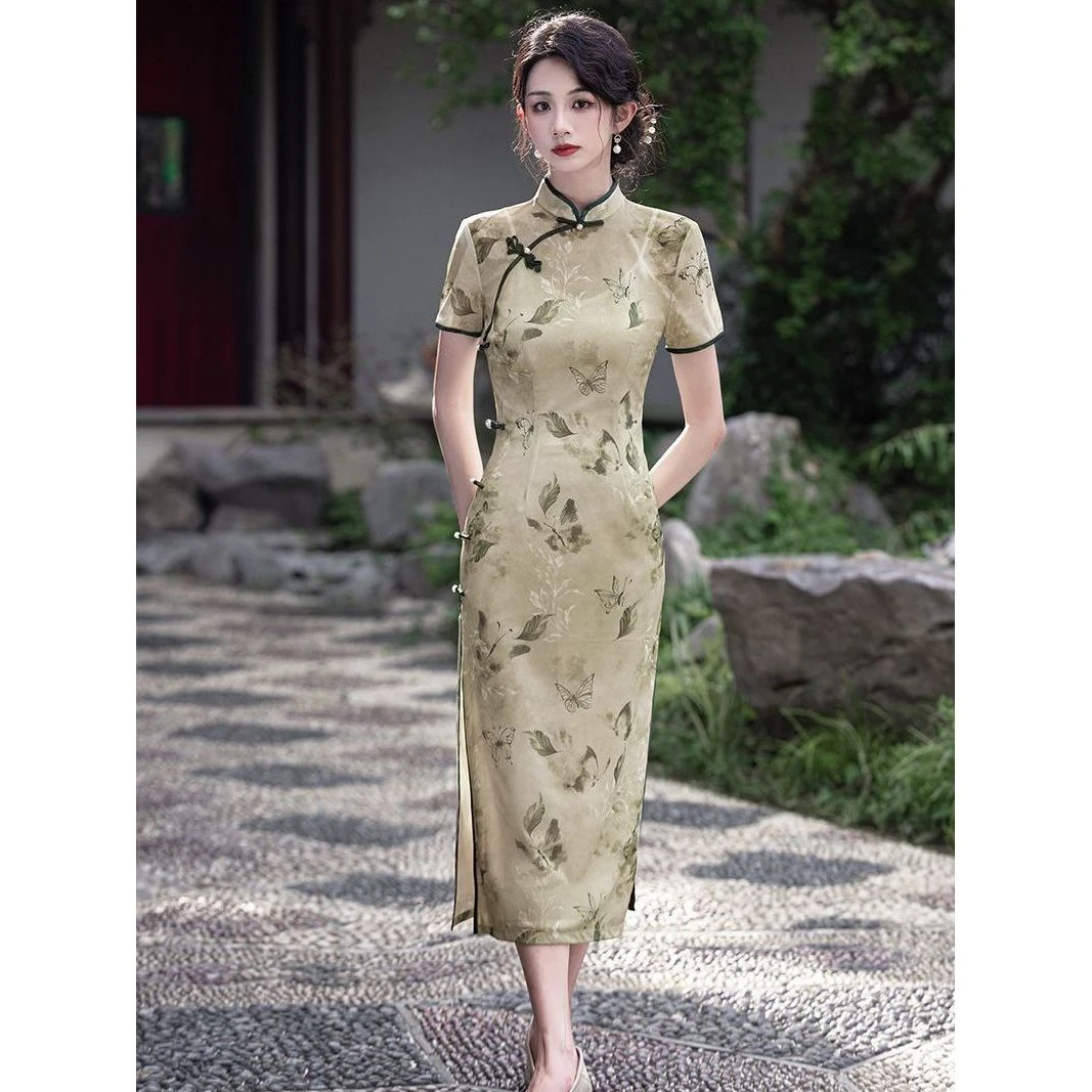 缇花影 |  旗袍春夏季新款妈妈高考送考日常可穿连衣裙年轻款