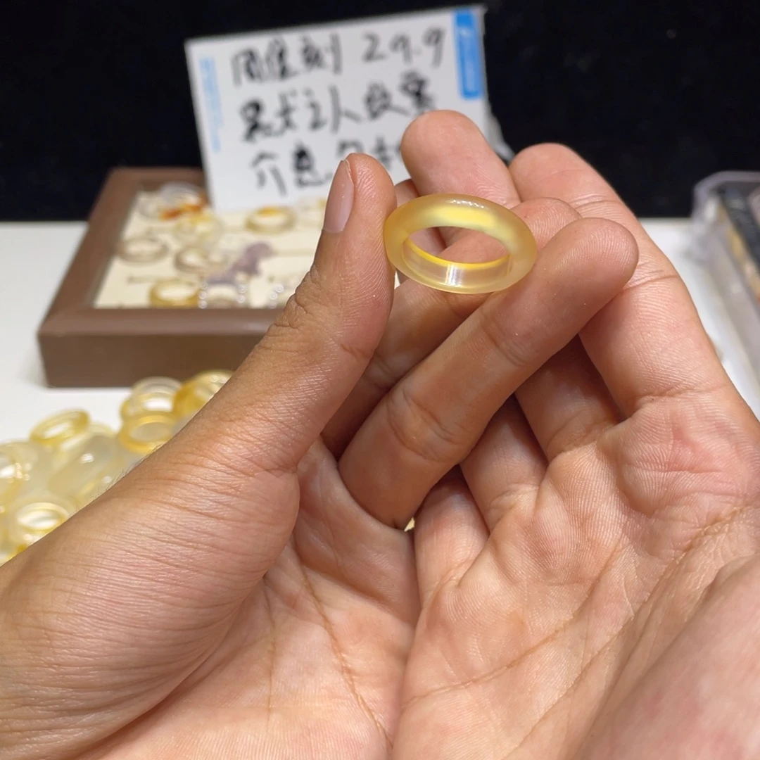 玛瑙/玉髓未镶嵌戒指34号港19