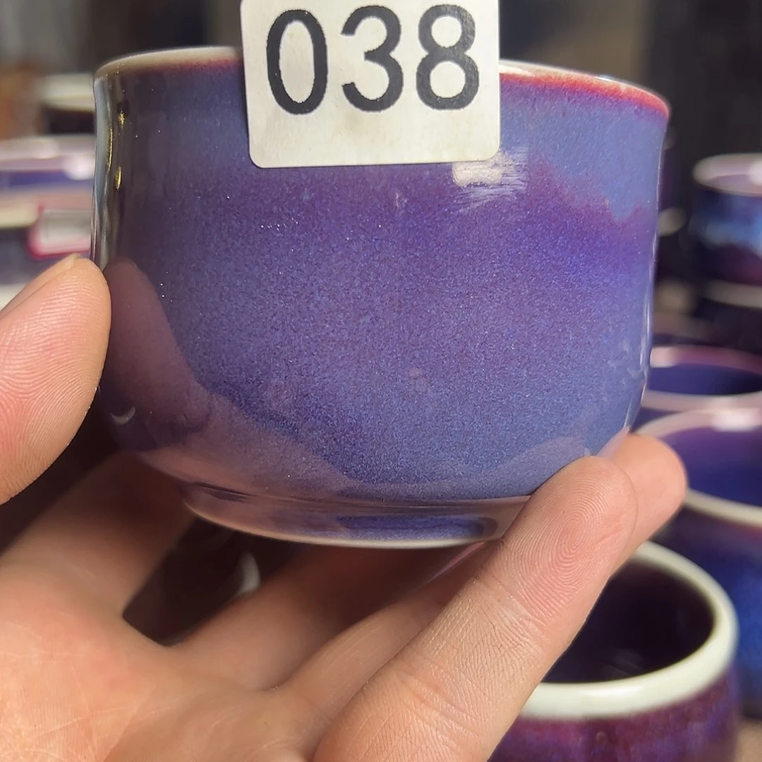 ****夜钧瓷炭烧主人杯压手杯