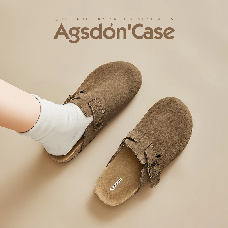 奥古狮登包头勃肯鞋女2025秋季新款外穿懒人一脚蹬单鞋半拖女鞋xx