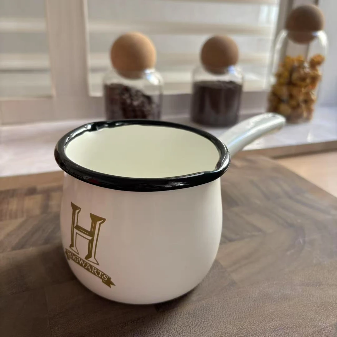 哈利珐琅搪瓷日式漏嘴单柄迷你奶锅宝宝辅食锅汤碗黄油锅咖啡奶杯