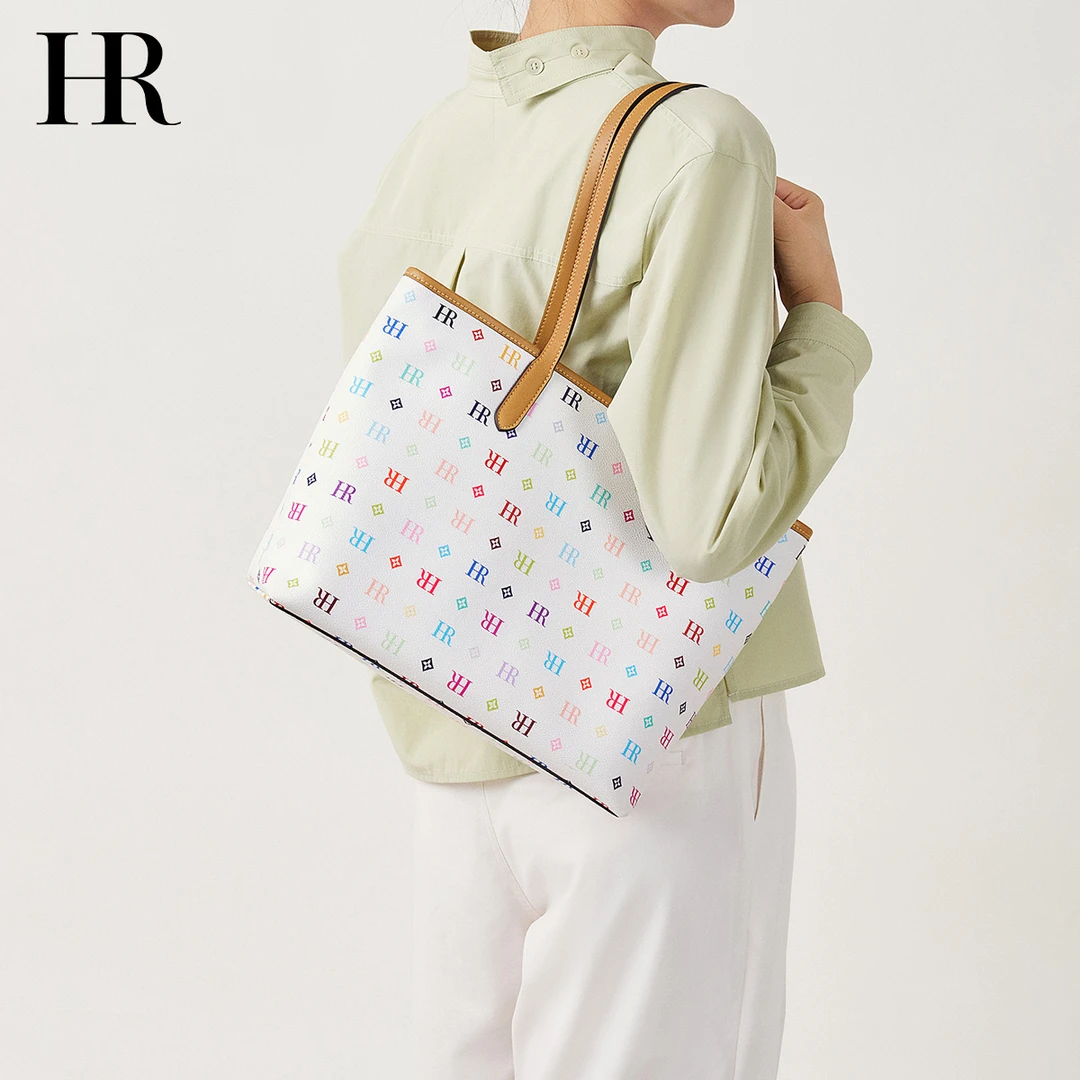 HR赫莲娜女包2025新款大容量托特包时尚通勤包印花单肩包