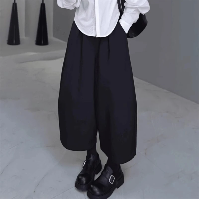 2025早秋高级气质八分西装裤女韩版宽松慵懒风显瘦百搭阔腿奶奶裤