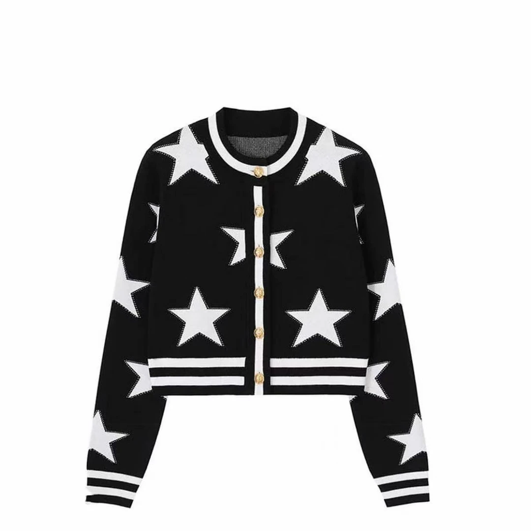 CHENXI秋冬款女装气质轻奢短款时尚百搭长袖黑色5120