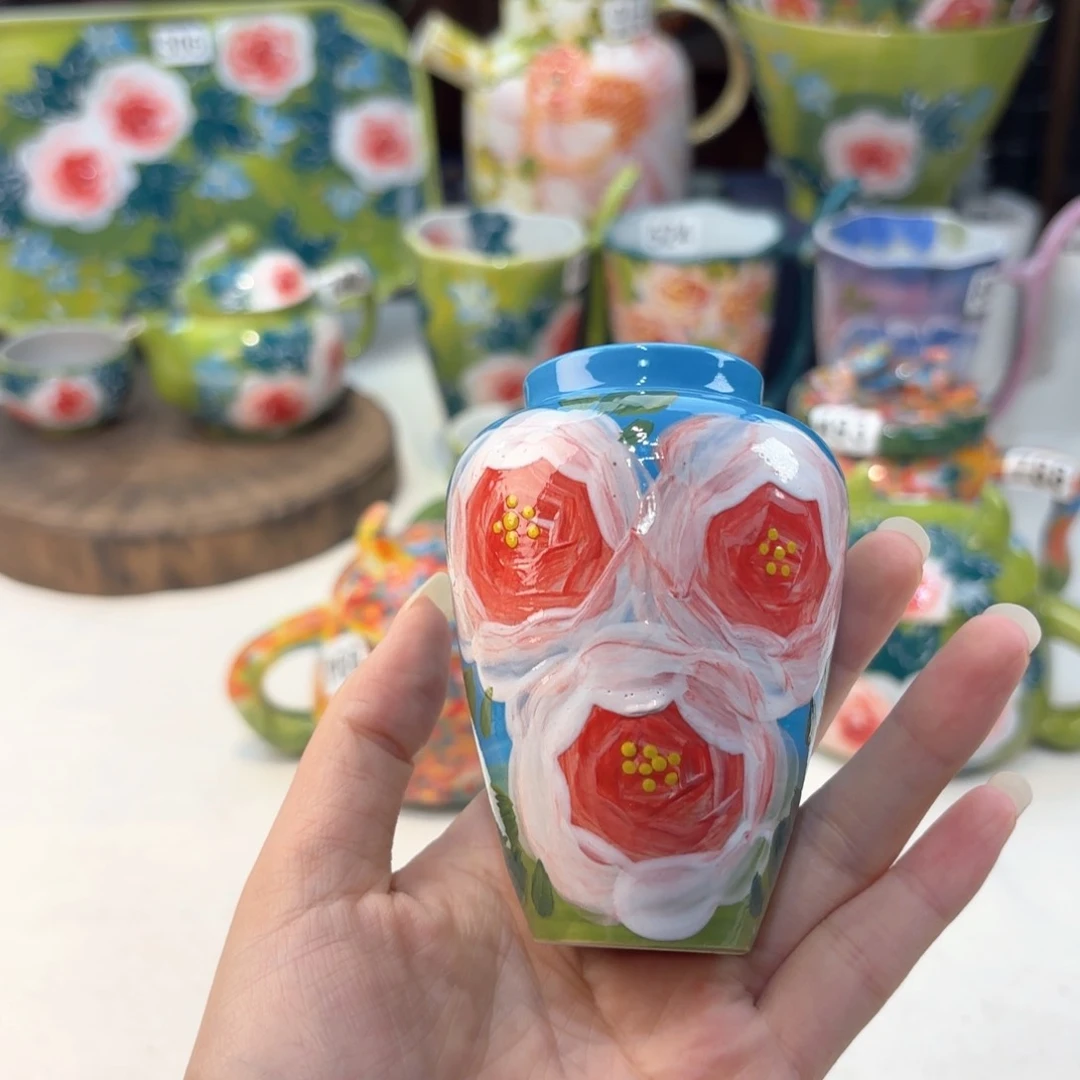 景德镇手绘高温釉下彩陶瓷茶具