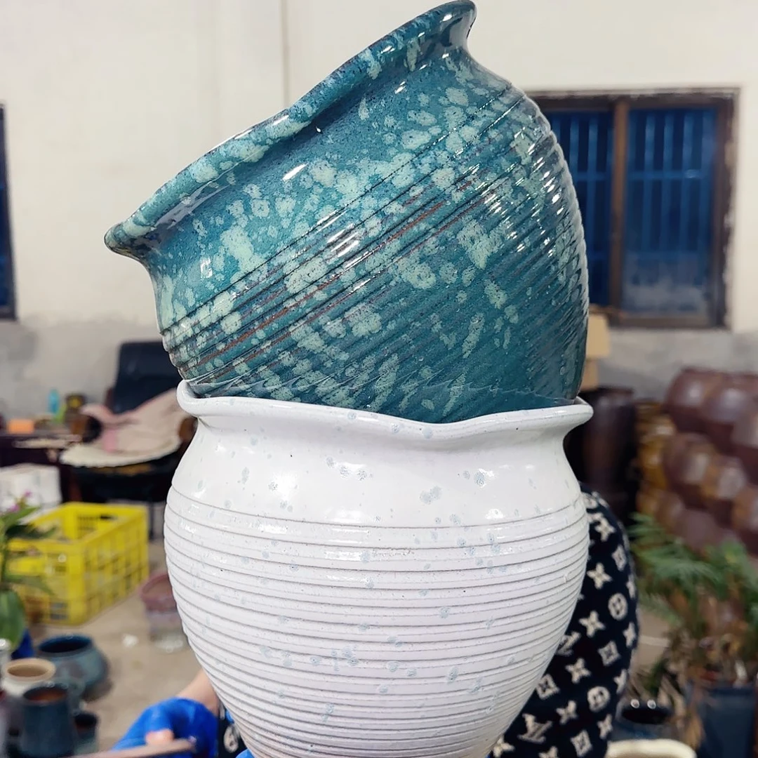 紫砂花盆高18口20