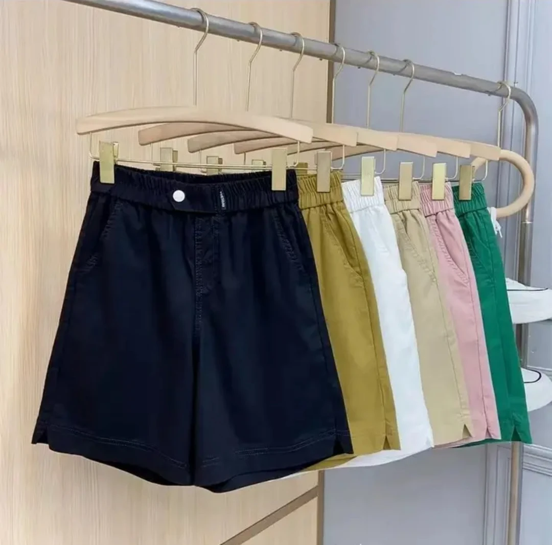 夏季薄款水洗斜纹牛仔棉五分宽松显瘦时尚百搭时尚休闲一粒扣短裤