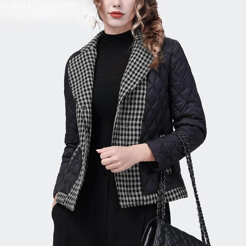 设计感轻薄款羽绒服外套女西装领2025秋羽绒衣冬装上衣WI22283