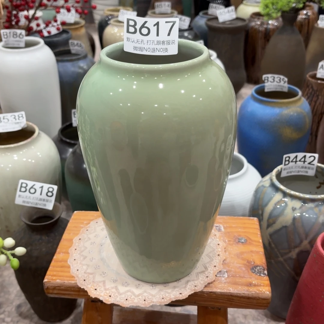 摆件遇****店瑕疵617 景德鎮陶瓷花瓶高27口9.5