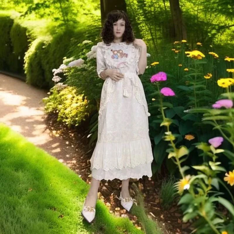 2025夏新款26692.衣长115.设计师原创重工满服刺绣高级收腰显瘦