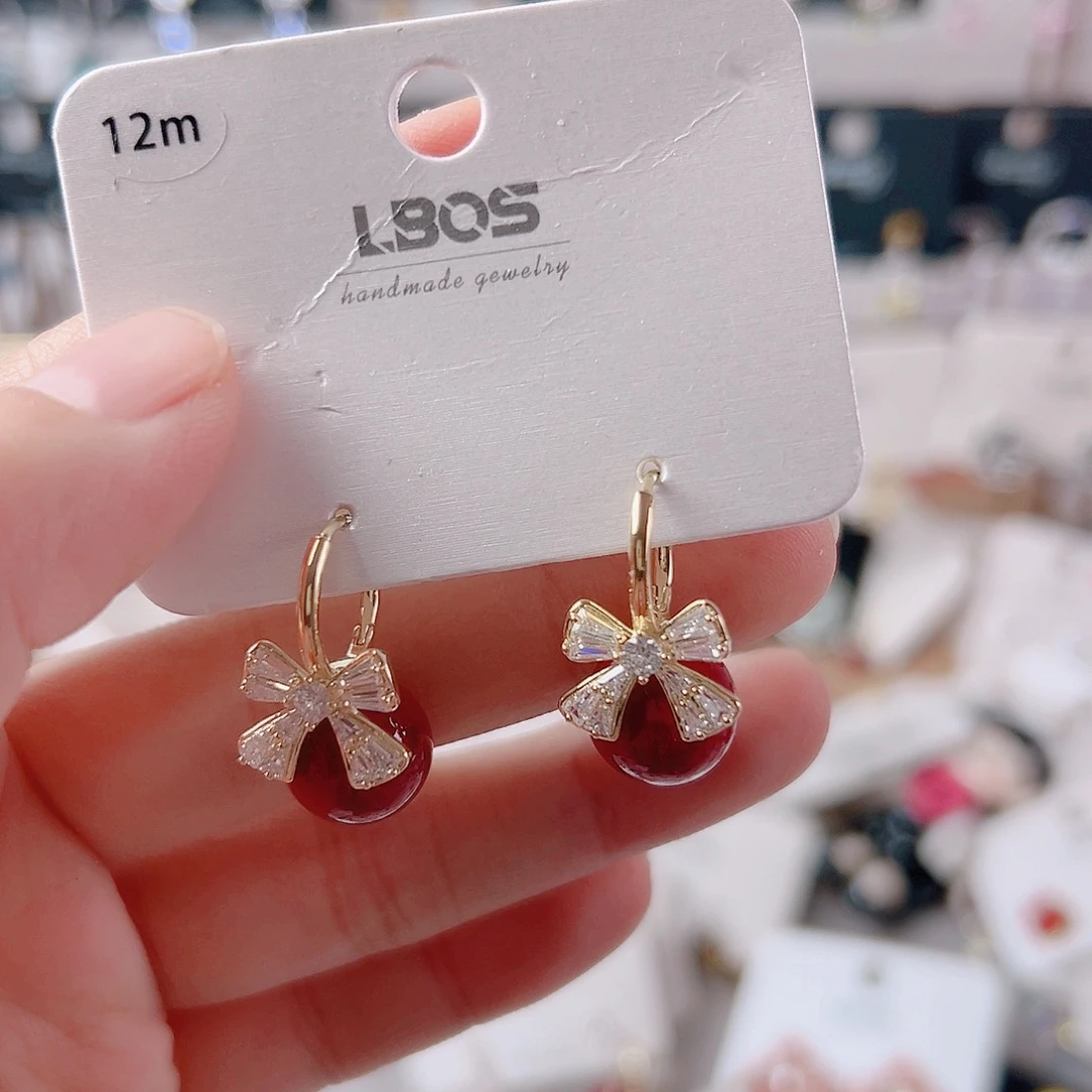 琉璃纯铜合金耳环的