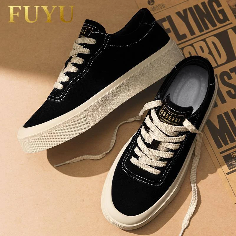 潮牌ins翻毛皮休闲板鞋男士秋冬韩版时尚百搭男鞋小众低帮潮鞋