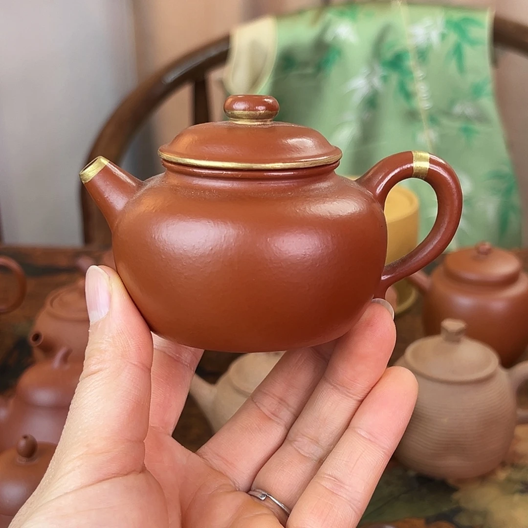 茶壶紫砂精品 圈钮 朱泥 150