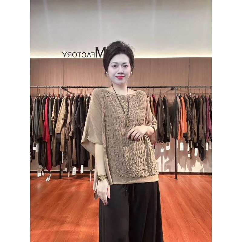 529 麦麦春夏季 洋气妈妈播薄款气质百搭短袖上衣