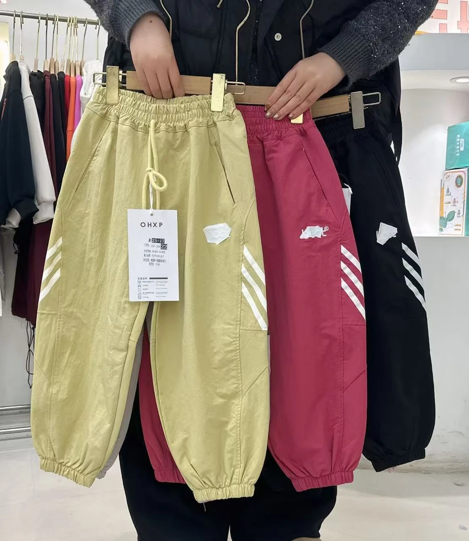 OHXP 2025夏季儿童韩版时尚字母休闲裤 25-17
