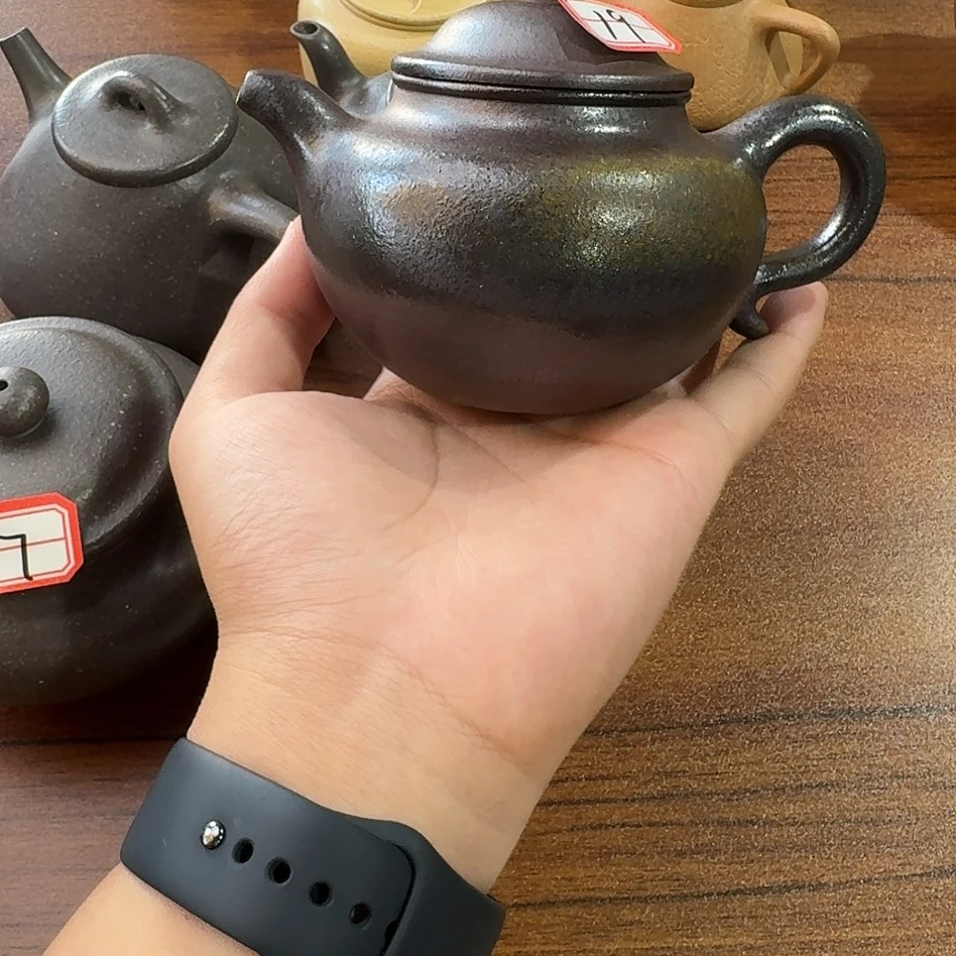 茶壶紫砂19号紫砂壶柴烧莲子