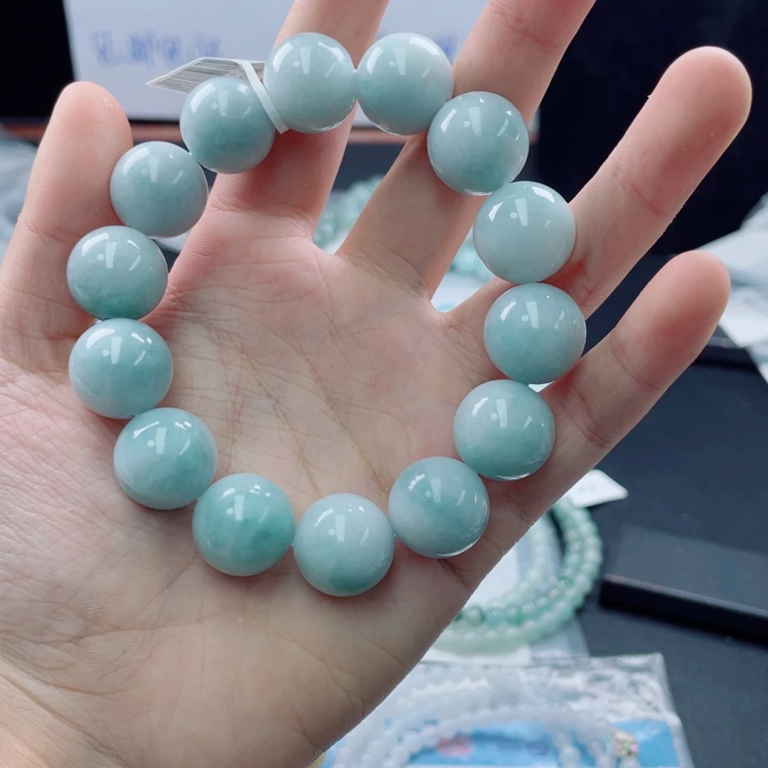 未镶嵌定制翡翠珠串15.9