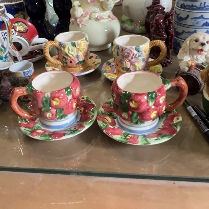 陶瓷一对杯碟特价不退换