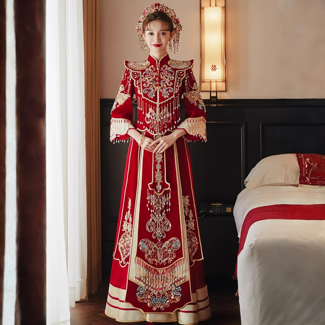 秀禾服婚服2025新款新娘中式结婚礼服出阁嫁显瘦重工高级感敬酒服