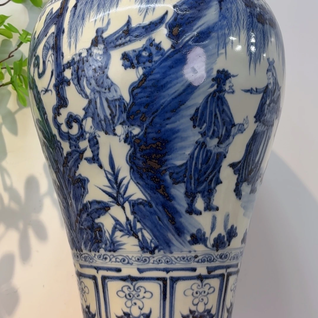 摆***人陶摆件瓷器工艺品摆件青花