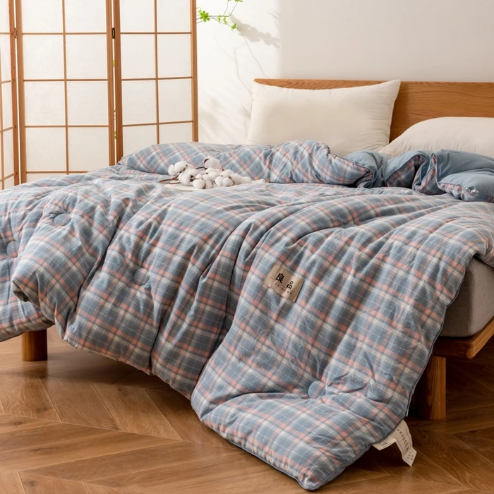 【全棉水洗棉填充100%新疆棉花】色织提花全棉水洗棉新疆棉花被棉被