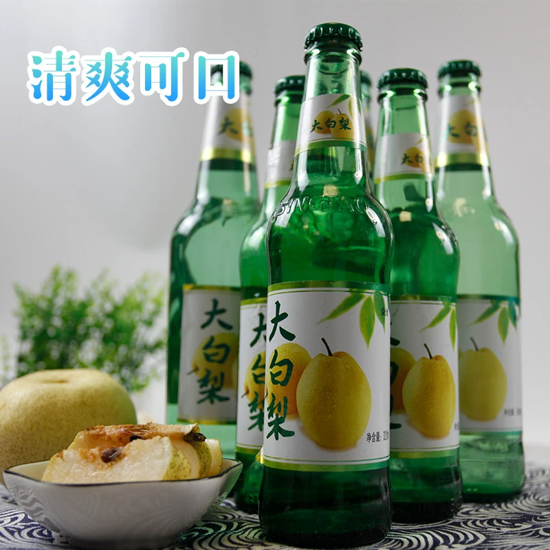 大白梨汽水东北玻璃瓶整箱老式320mlX680后经典小瓶碳酸饮料焱池